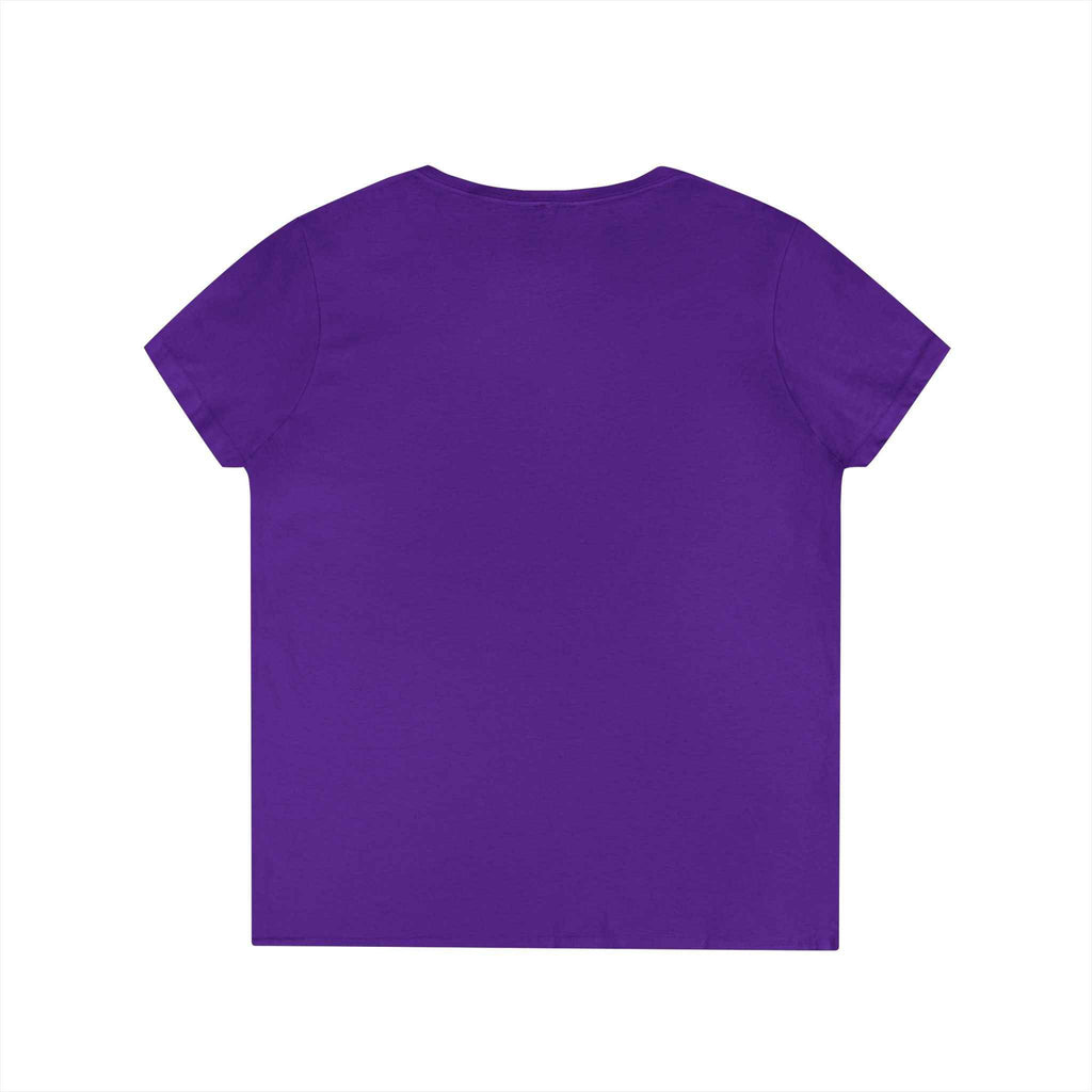 Floral Initials 'FDT' Ladies' V-Neck Tee — Colorful Botanical Monogram Shirt