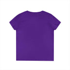 Floral Initials 'FDT' Ladies' V-Neck Tee — Colorful Botanical Monogram Shirt