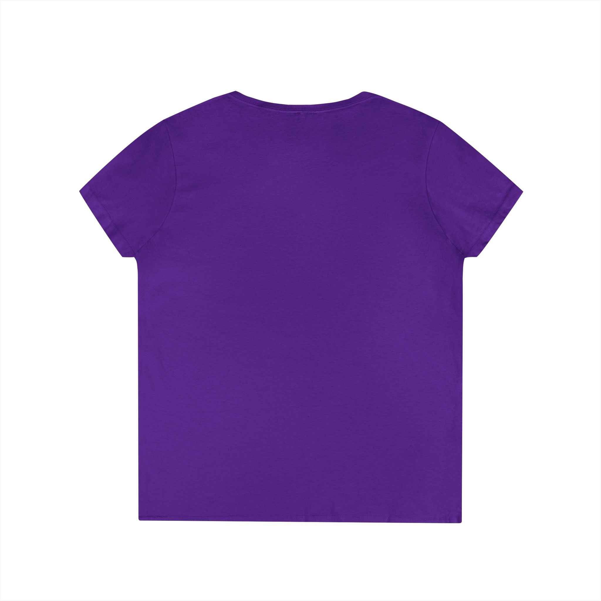 Floral Initials 'FDT' Ladies' V-Neck Tee — Colorful Botanical Monogram Shirt