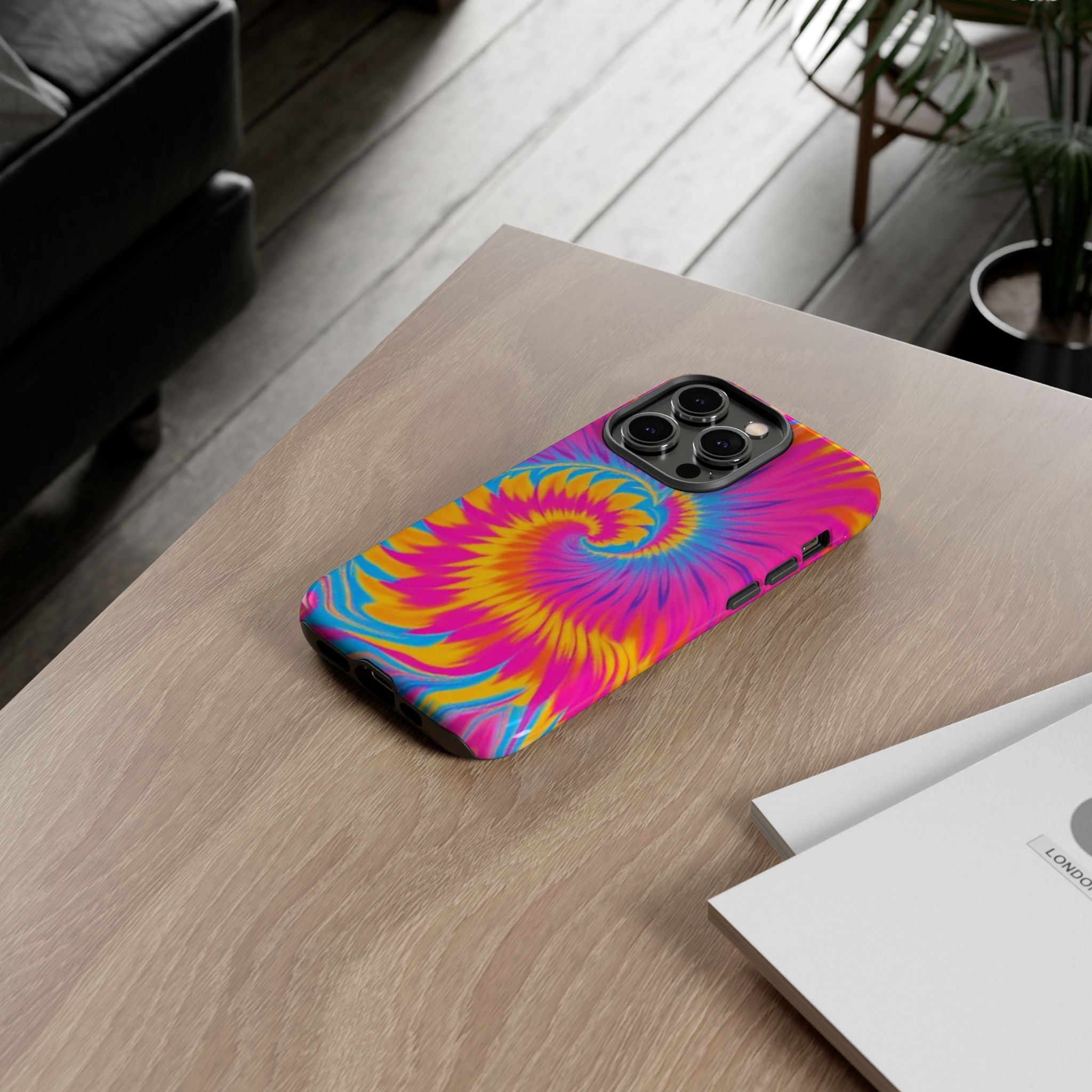 Vibrant Tie-Dye Swirl Protective Tough Case for iPhone