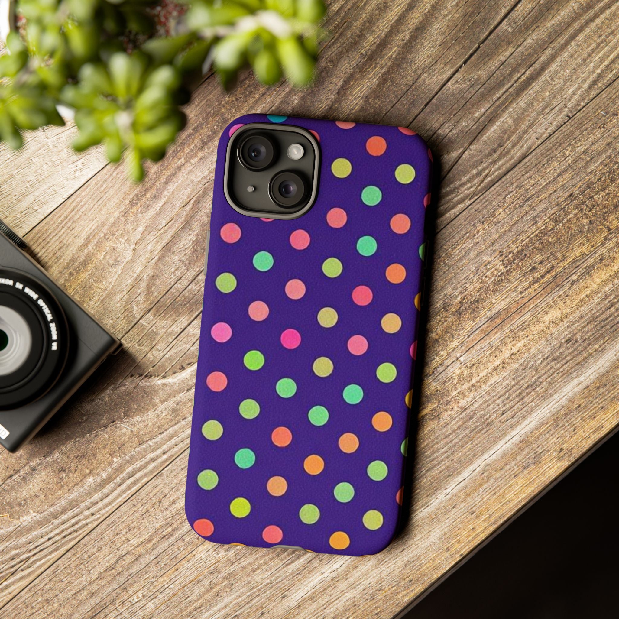 Colorful Polka Dot Tough Phone Case for iPhone