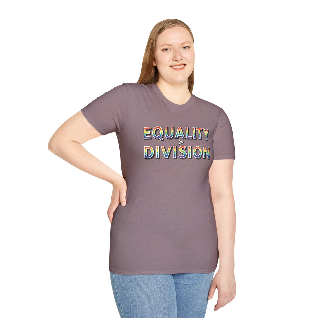 Equality is Greater Than Division T-Shirt — Rainbow Pride Graphic Tee