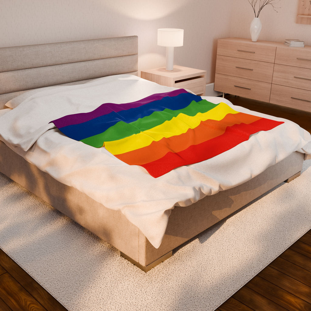 Rainbow Pride Flag Velveteen Plush Blanket