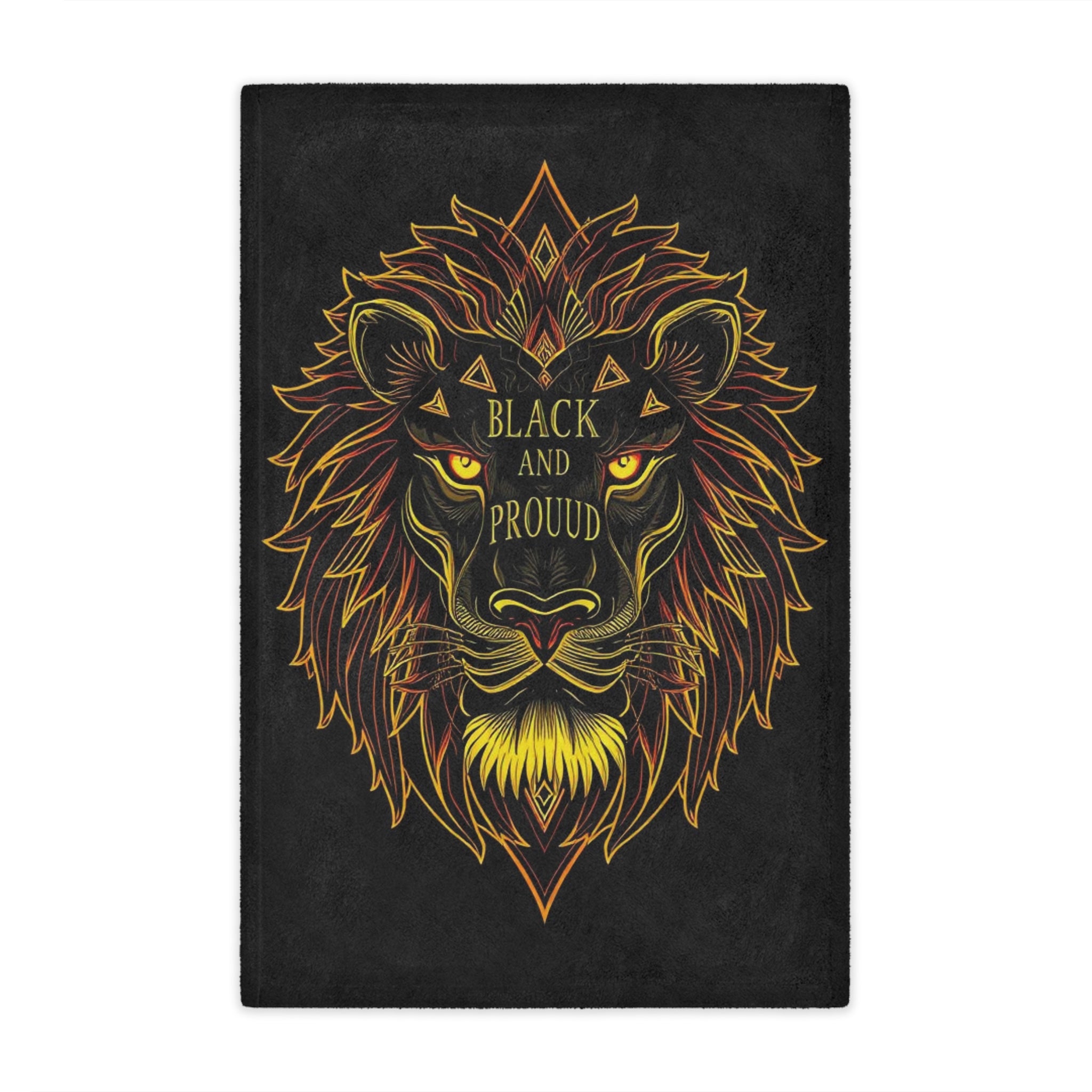Black & Proud Lion Design Microfiber Blanket