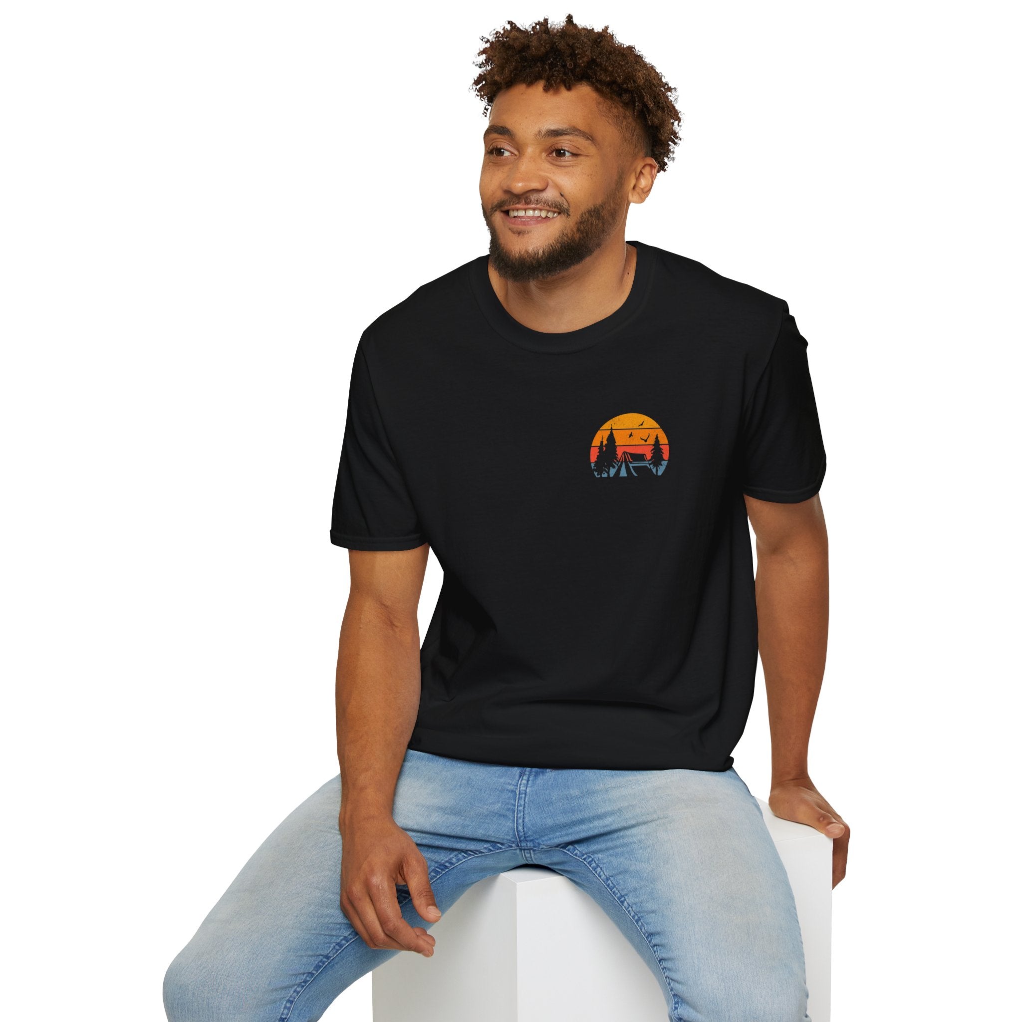 Unisex Softstyle T-Shirt - 'I'd Rather Be Camping' Adventure Tee