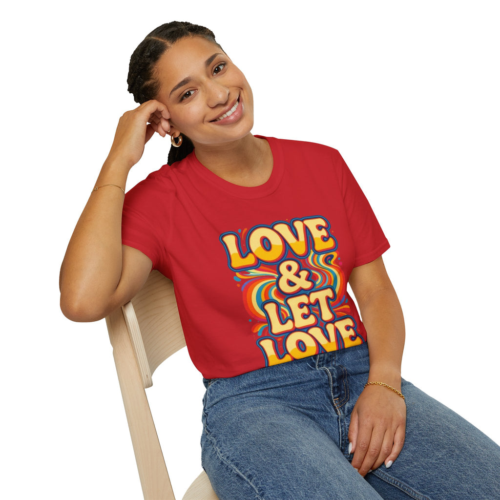 T-Shirt — "Love & Let Love" Retro Rainbow Peace Tee