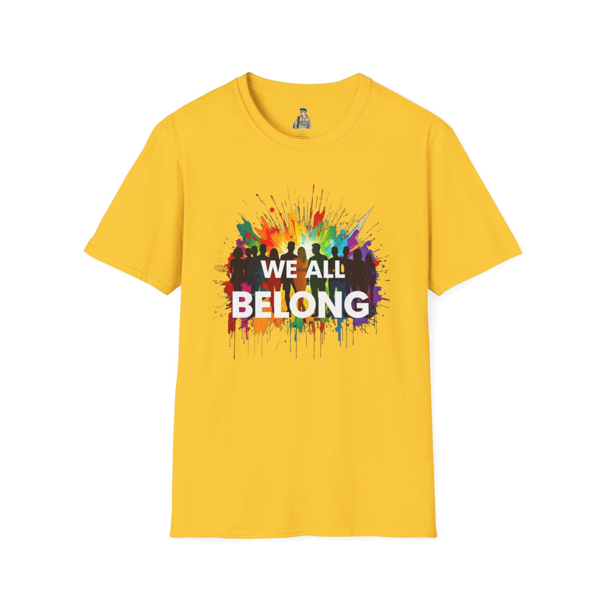 We All Belong Unisex Softstyle T-Shirt - Colorful Pride Tee