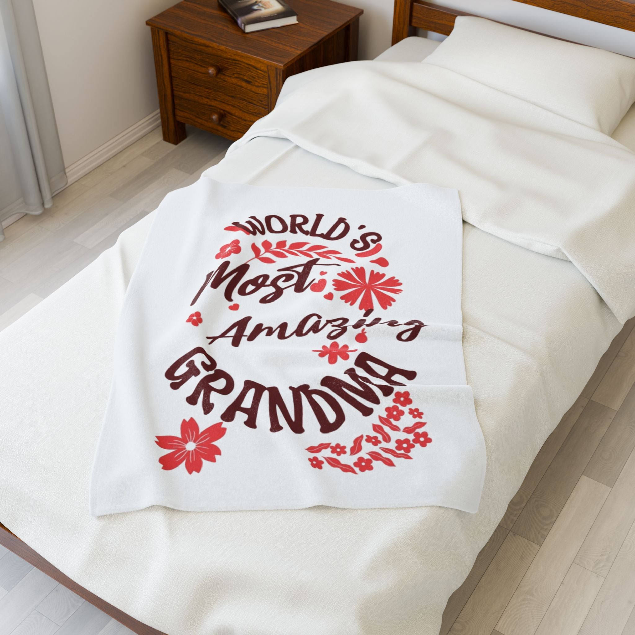 World's Most Amazing Grandma Velveteen Plush Blanket