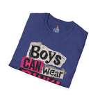 Boys Can Wear Pink T-Shirt — Bold Retro Feminist Graphic Tee