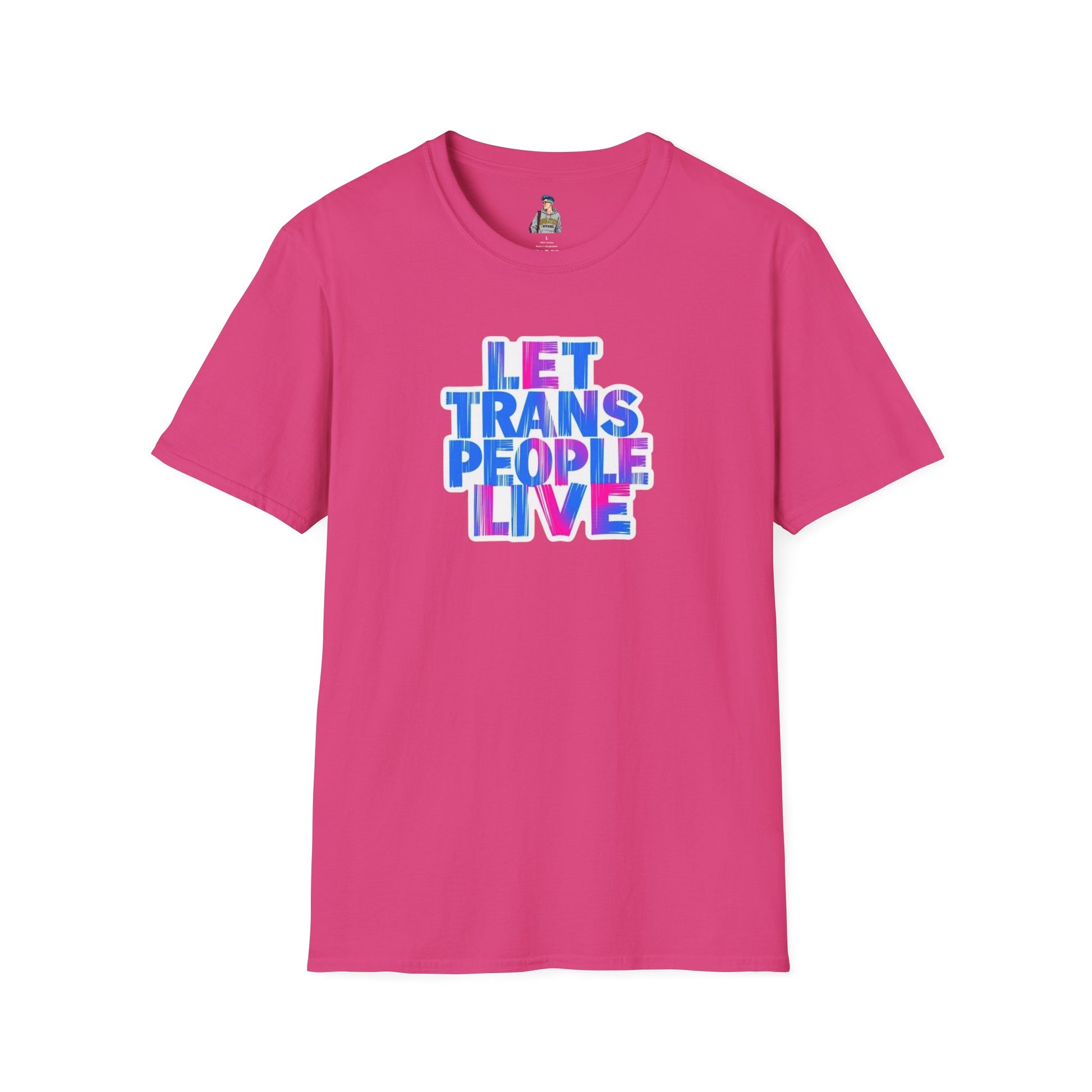 Let Trans People Live Unisex Softstyle T-Shirt - Supportive Statement Tee for LGBTQ+ Pride