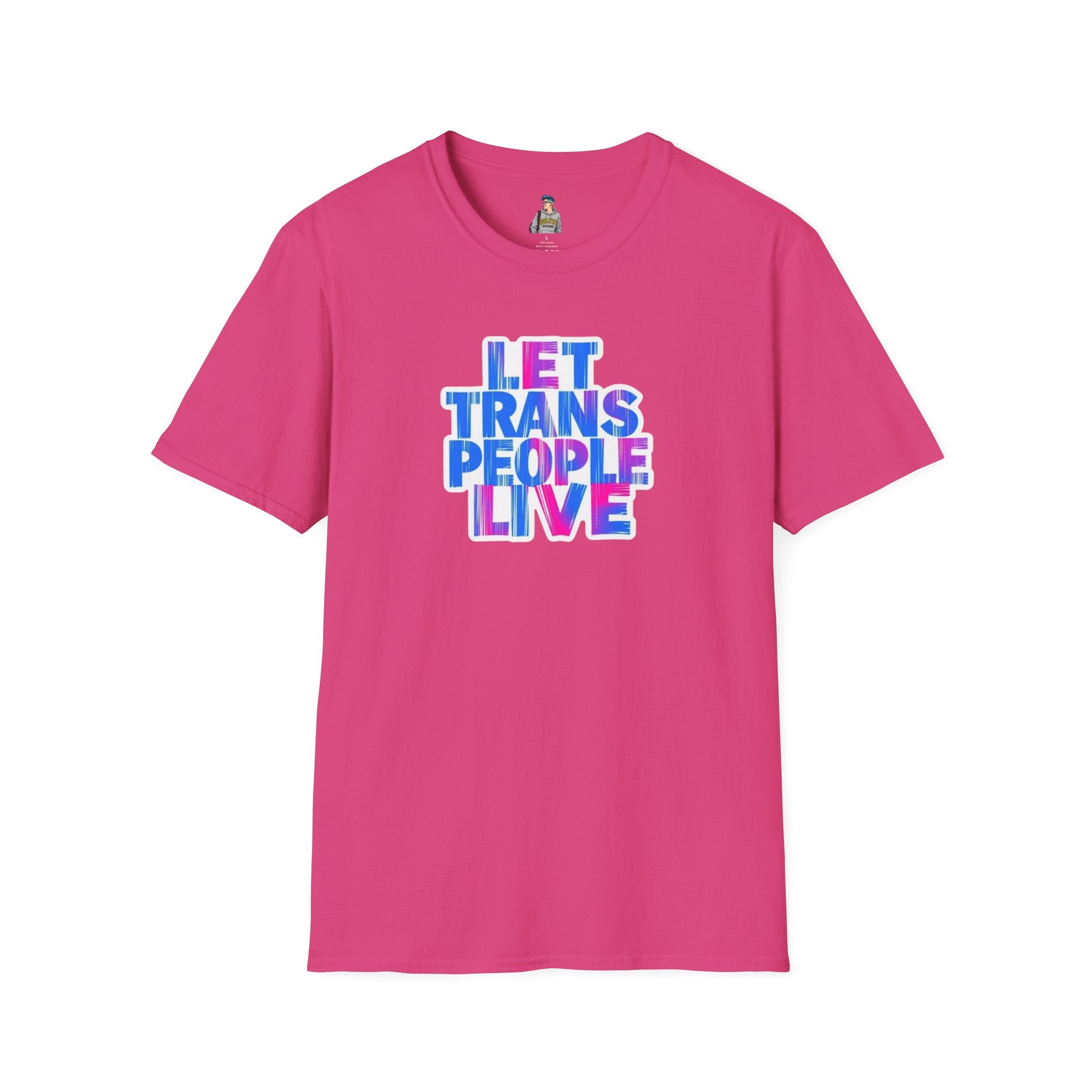 Let Trans People Live Unisex Softstyle T-Shirt - Supportive Statement Tee for LGBTQ+ Pride