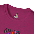 Queer Pride Unisex Softstyle T-Shirt - "Queer People Belong Everywhere"