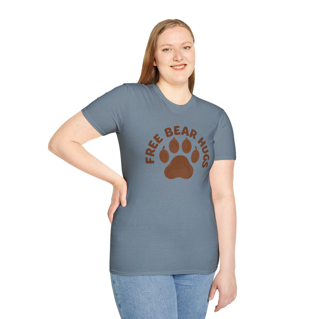 Free Bear Hugs T-Shirt — Cute Paw Print Wildlife Tee