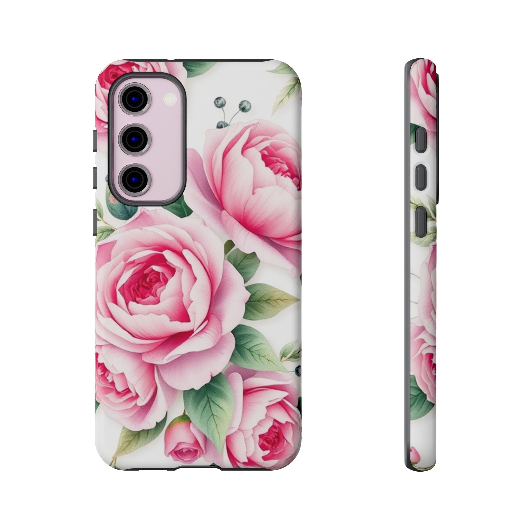 Android OR iPhone Compatible Cases - Pink Flower Design - Unique Tough Cases