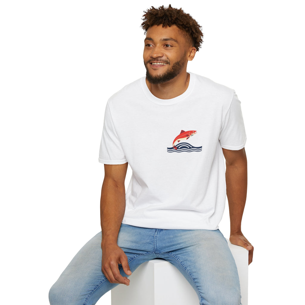 Jumping Salmon Native Pride Softstyle Unisex T-shirt