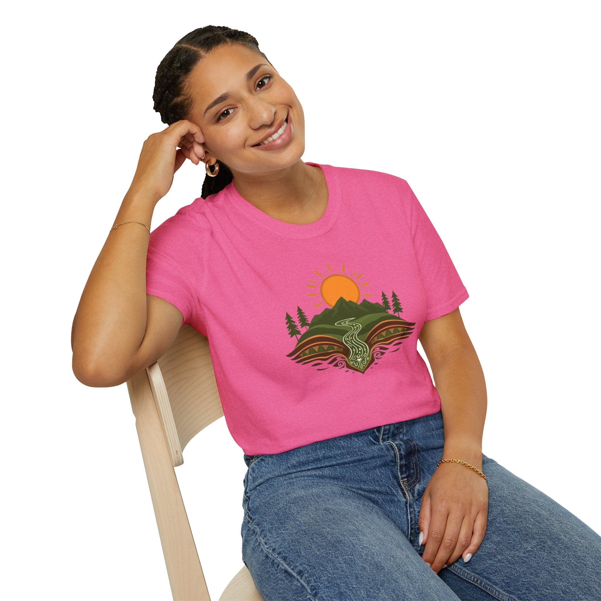 Mountain Scene Unisex Softstyle T-shirt