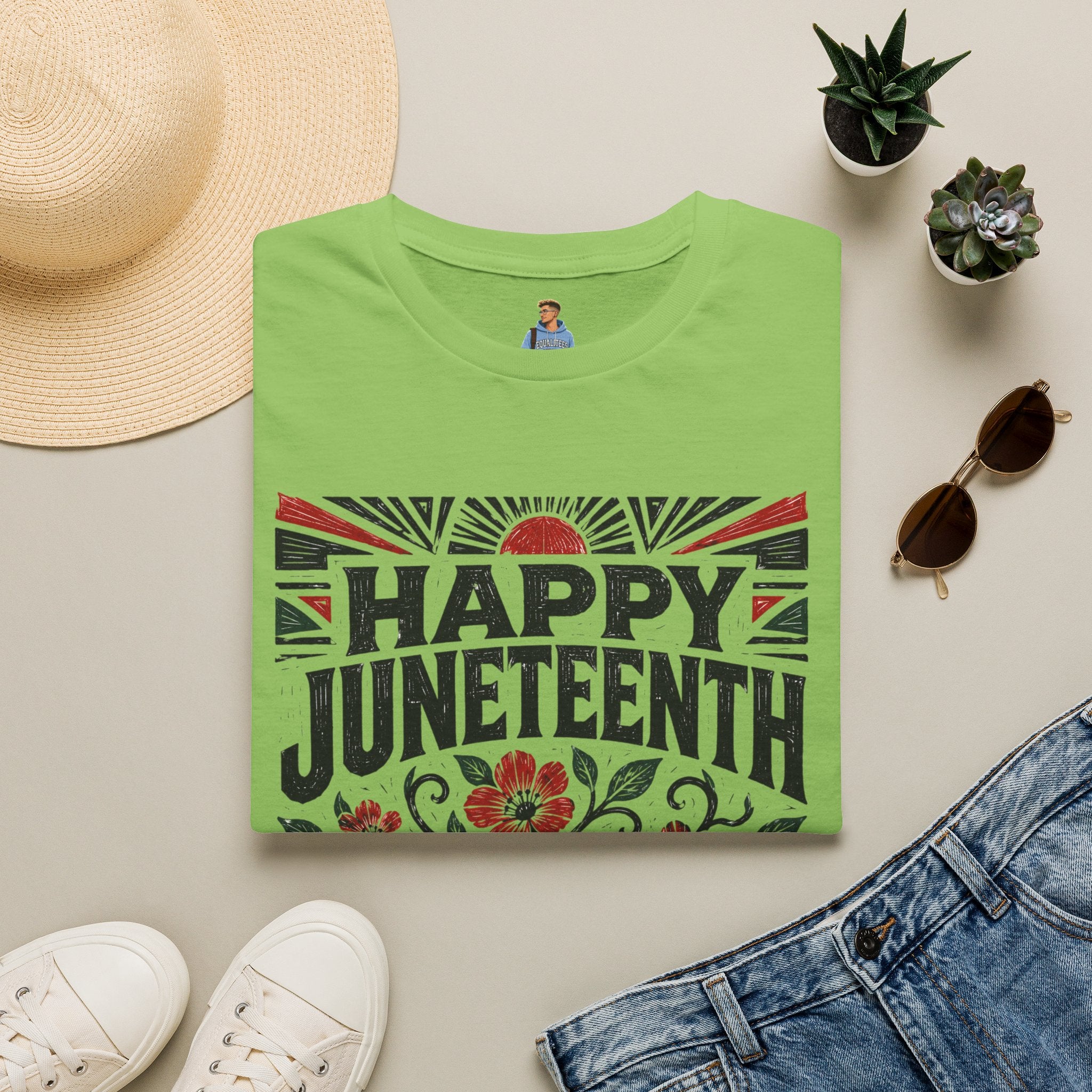 Juneteenth T-Shirt — "Happy Juneteenth" Floral Freedom Tee