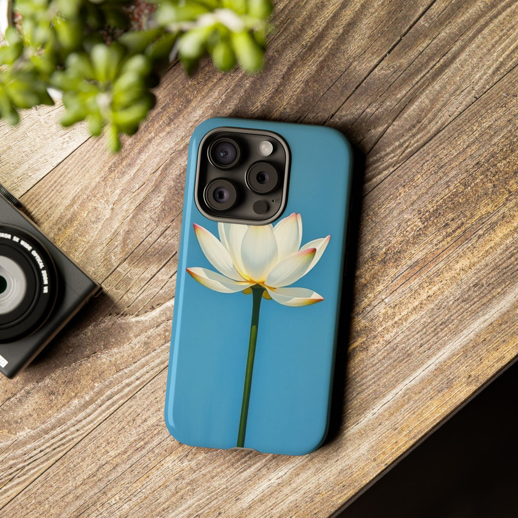 Open White Peace Lily Design Tough Case For Android & iPhone