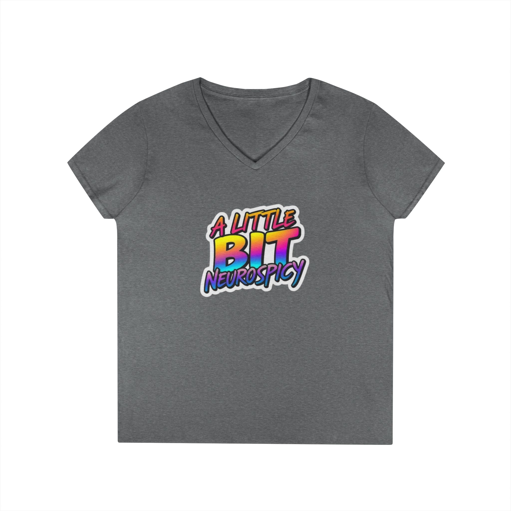 Neurospicy Ladies' V-Neck T-Shirt - Neurodivergent Awareness Design