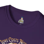 Unisex Softstyle T-Shirt - Love Costs Nothing, Give It Away Floral Peace Design
