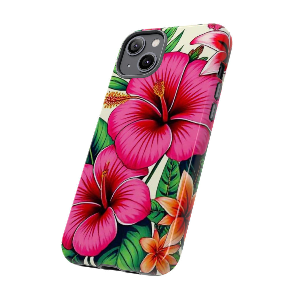 Tropical Hibiscus Phone Case for iPhone — Floral Tough Protective Cover