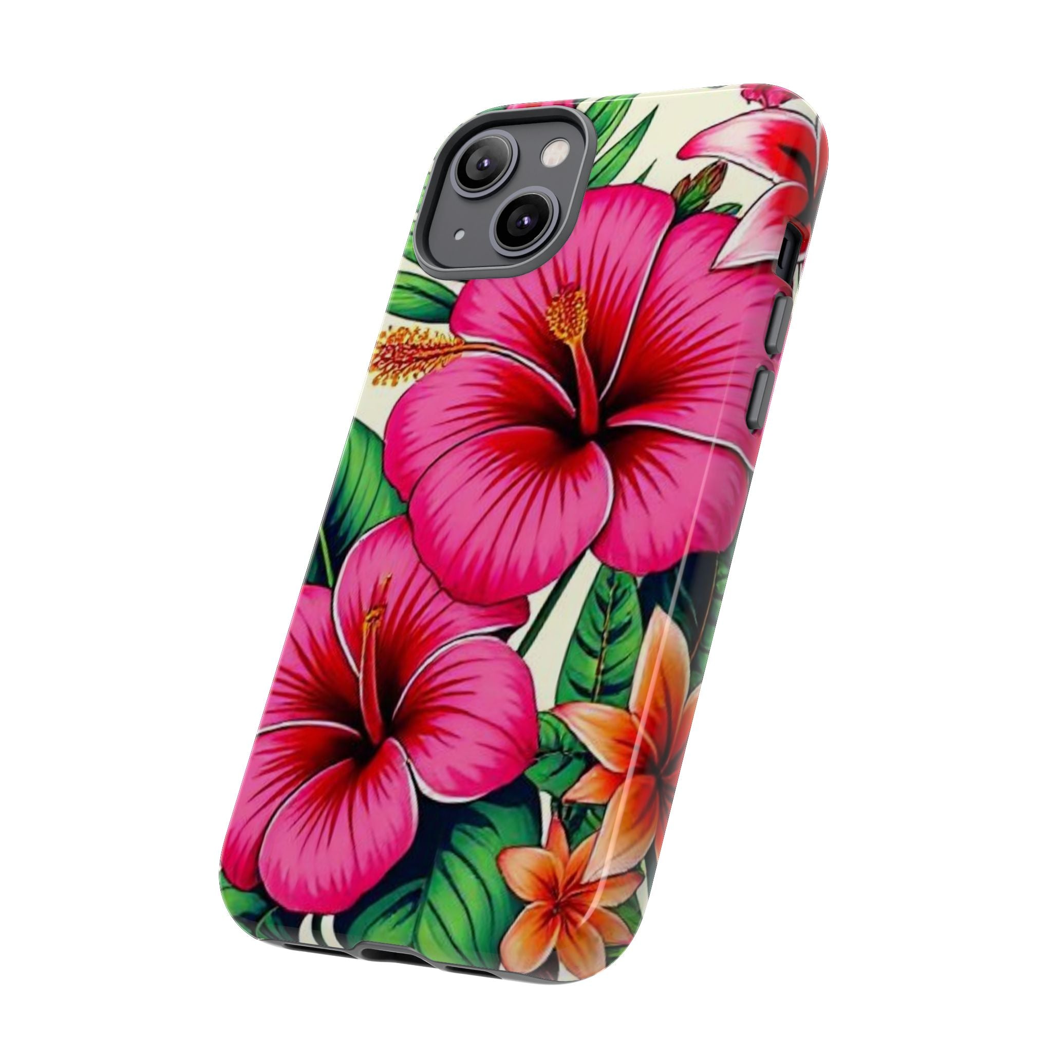 Tropical Hibiscus Phone Case for iPhone — Floral Tough Protective Cover
