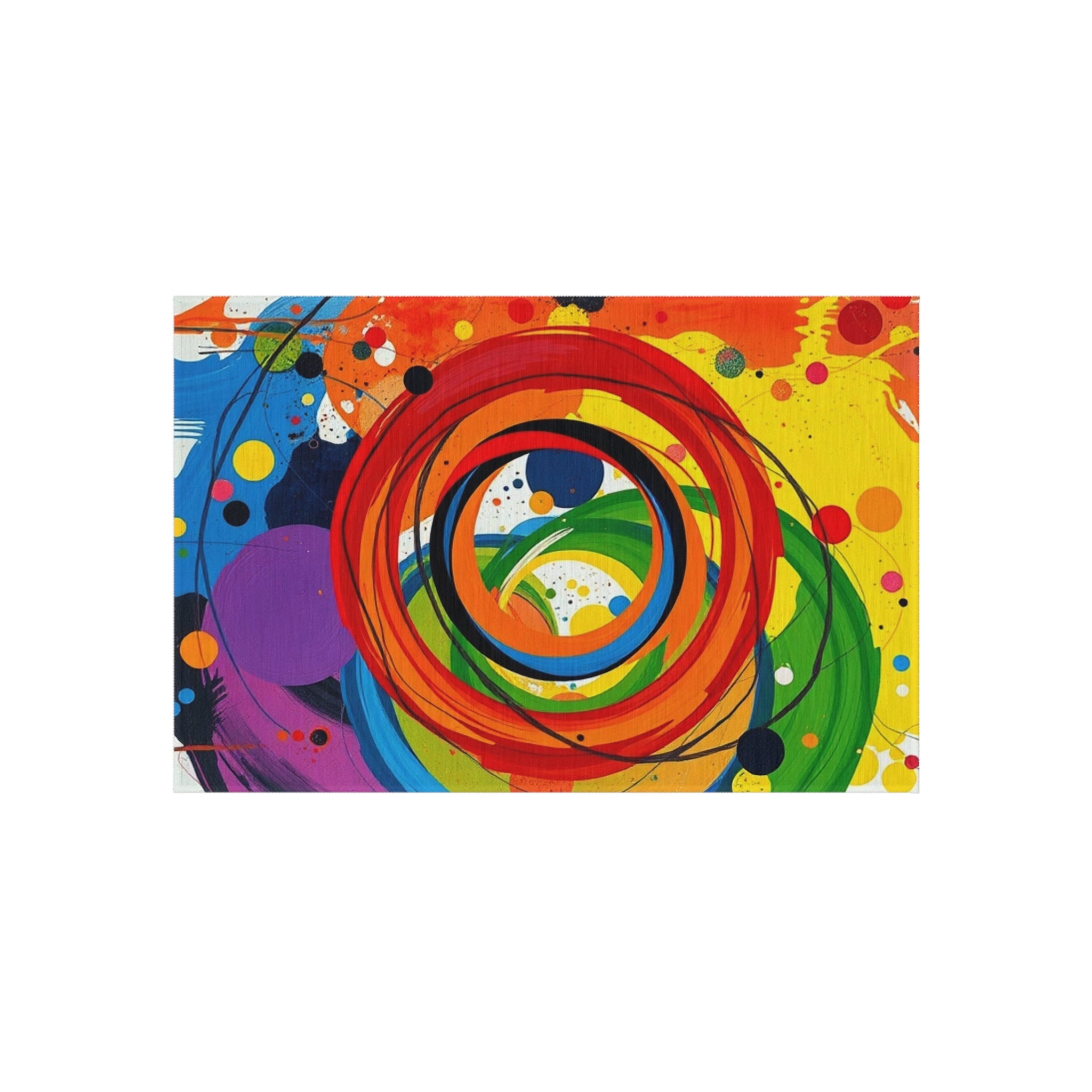 Abstract Circles and Swirls Outdoor Rug