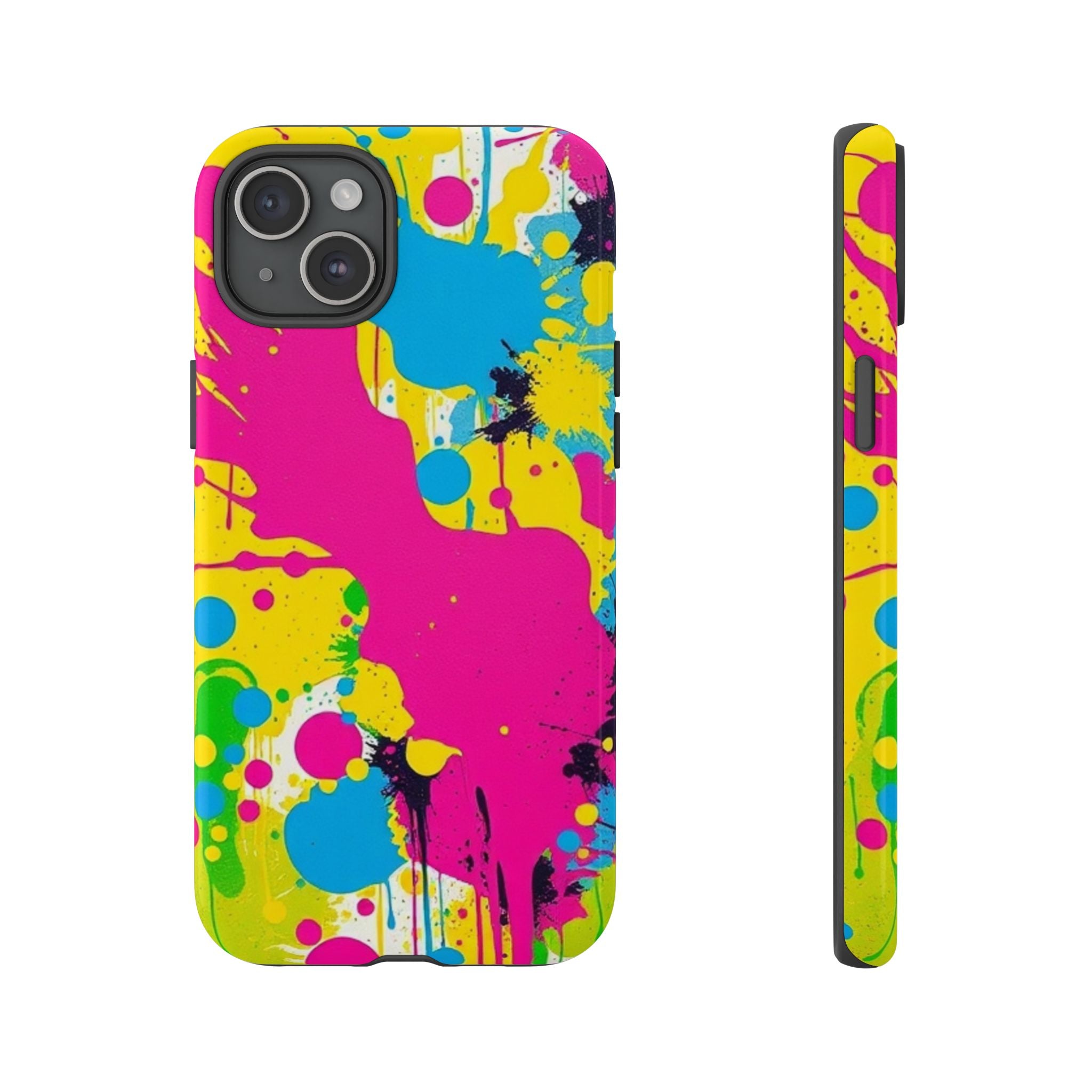Android OR iPhone Compatible Cases - Crazy Retro Color Splash Design - Unique Tough Cases