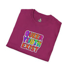 Queer Youth Exist T-Shirt | Unisex Softstyle Tee for Pride Events & Everyday Wear