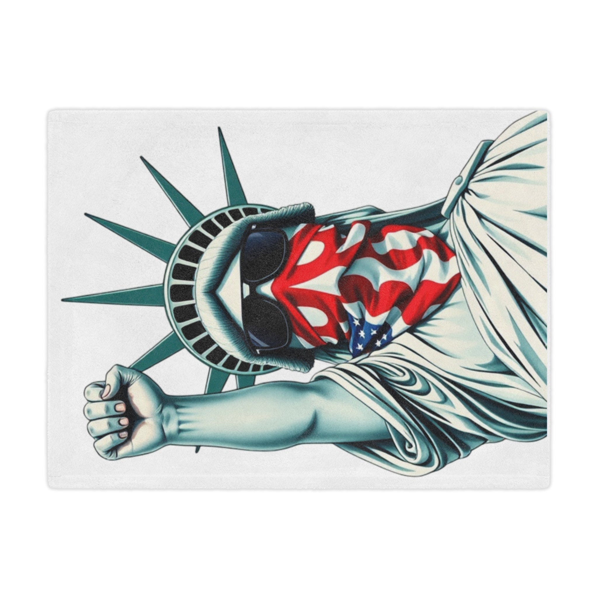 Patriotic Microfiber Blanket RESIST Lady Liberty Design