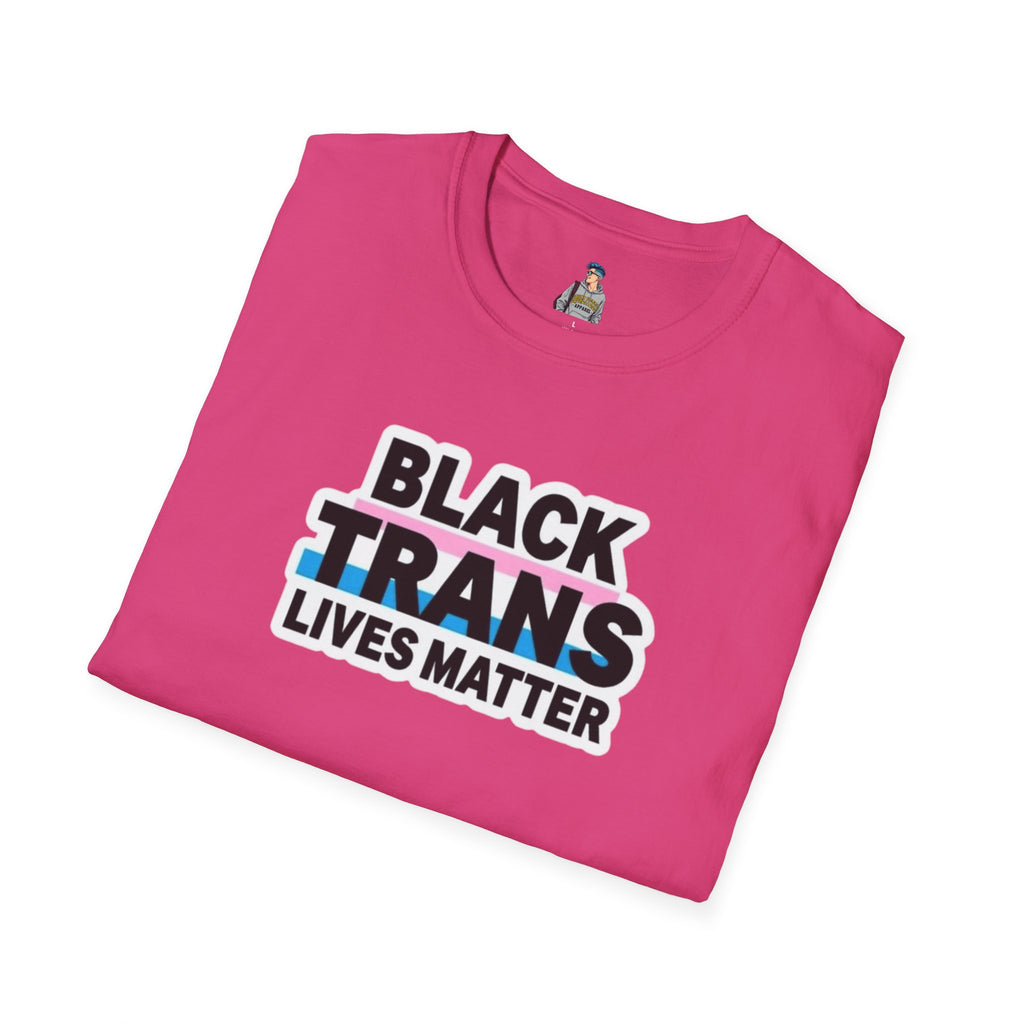 Unisex Softstyle T-Shirt - Black Trans Lives Matter Statement Tee