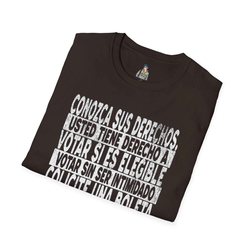 Voting Rights T-Shirt — Spanish "CONOZCA SUS DERECHOS"