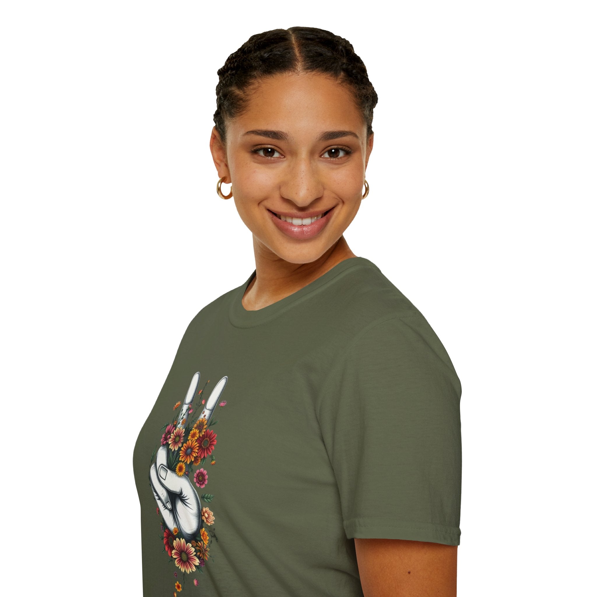 Grow Peace Unisex Softstyle T-Shirt - Boho Inspiration, Perfect for Festivals and Everyday Wear