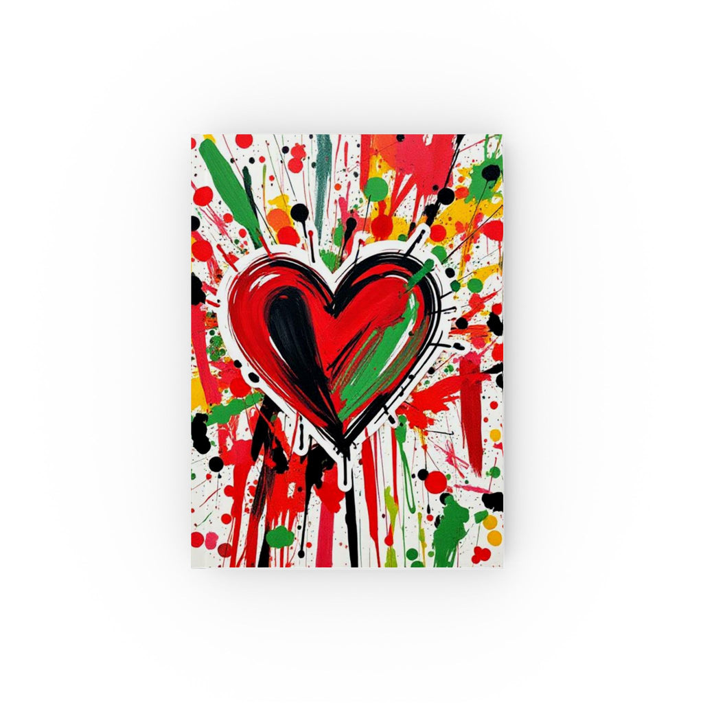 Heart with Pan-African Paint Design Hard Backed Journal - Perfect for Gifts, Journaling, and Celebrations