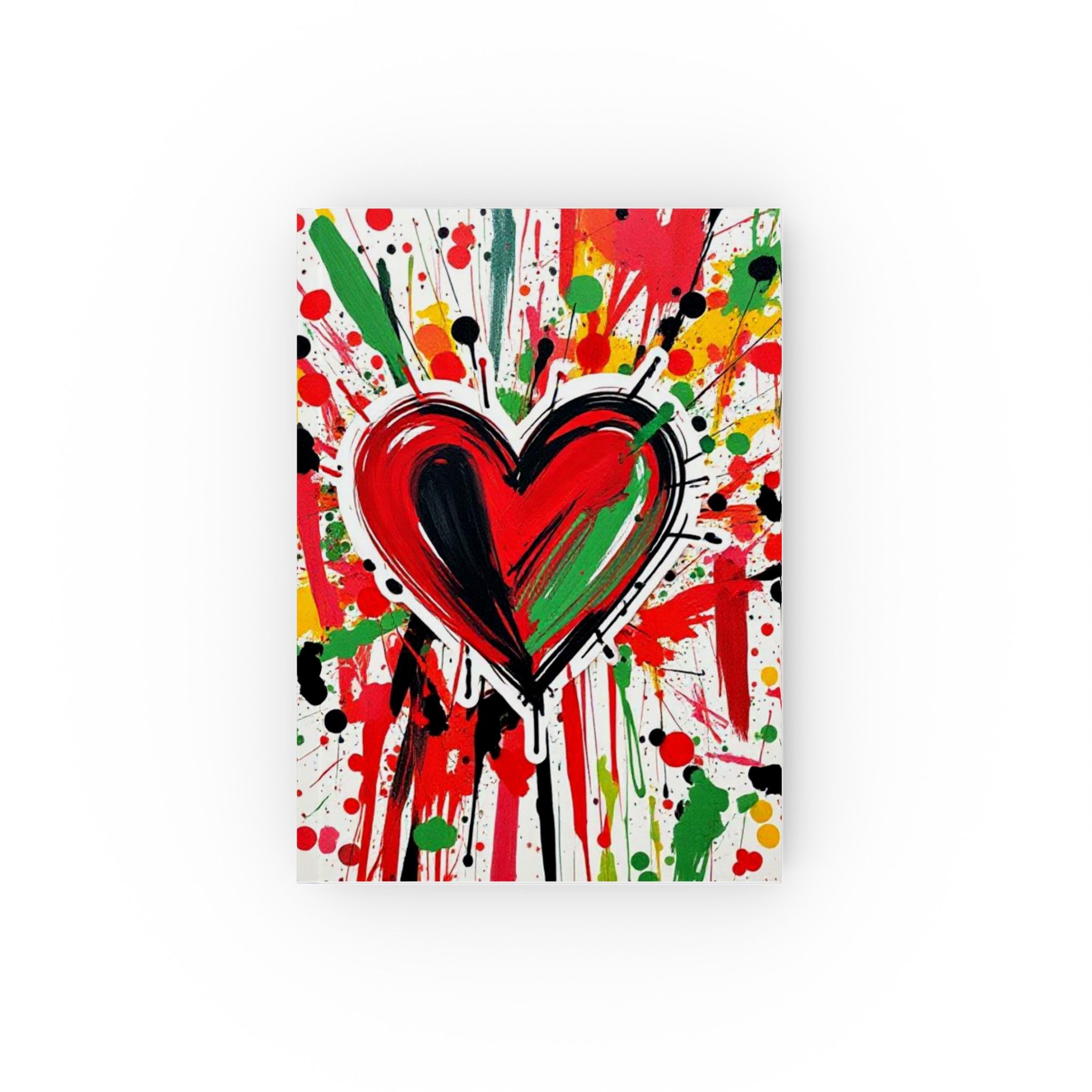 Heart with Pan-African Paint Design Hard Backed Journal - Perfect for Gifts, Journaling, and Celebrations