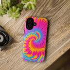 Vibrant Tie-Dye Swirl Protective Tough Case for iPhone