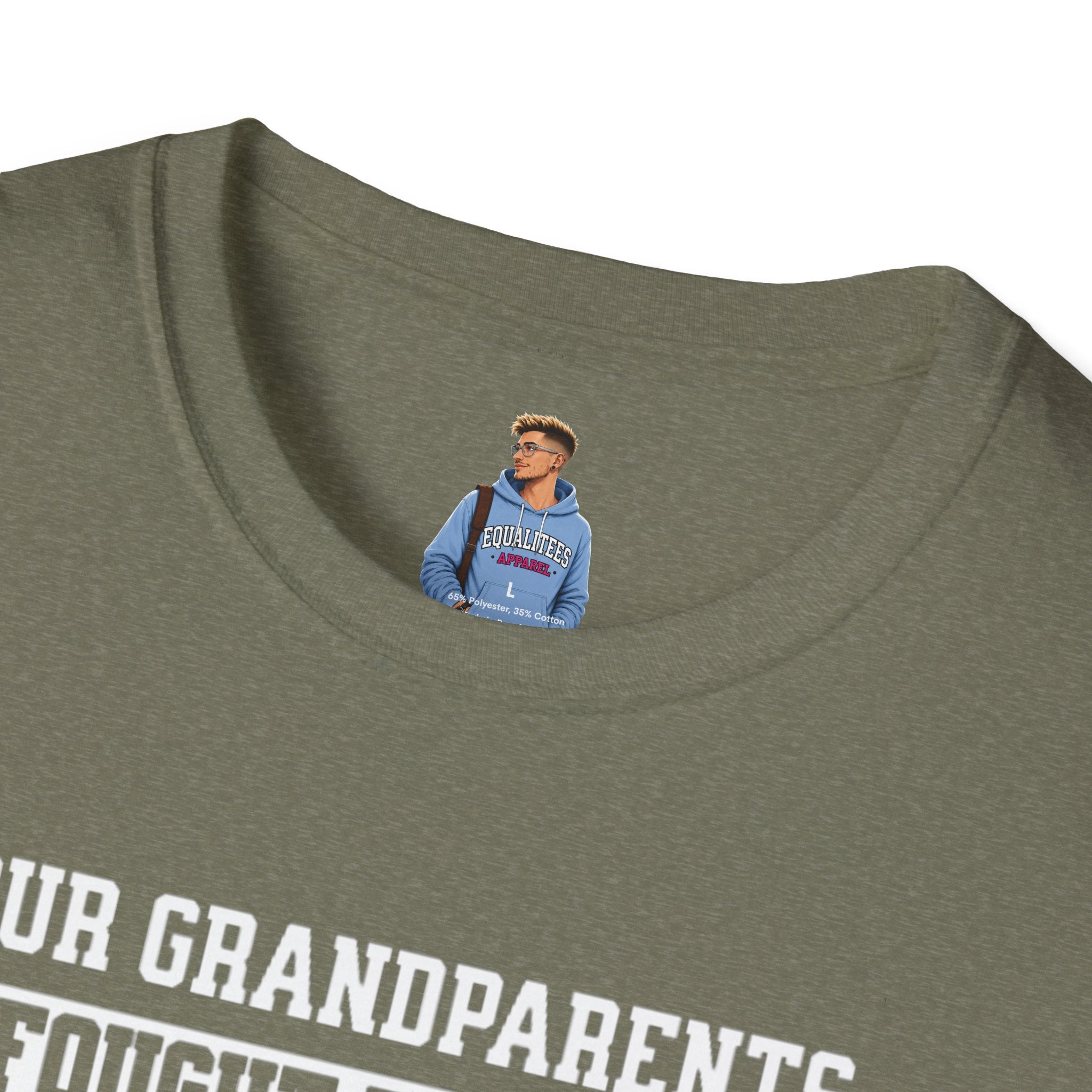 Unisex Softstyle T-Shirt: 'Our Grandparents Fought Fascists' Patriotic Tee