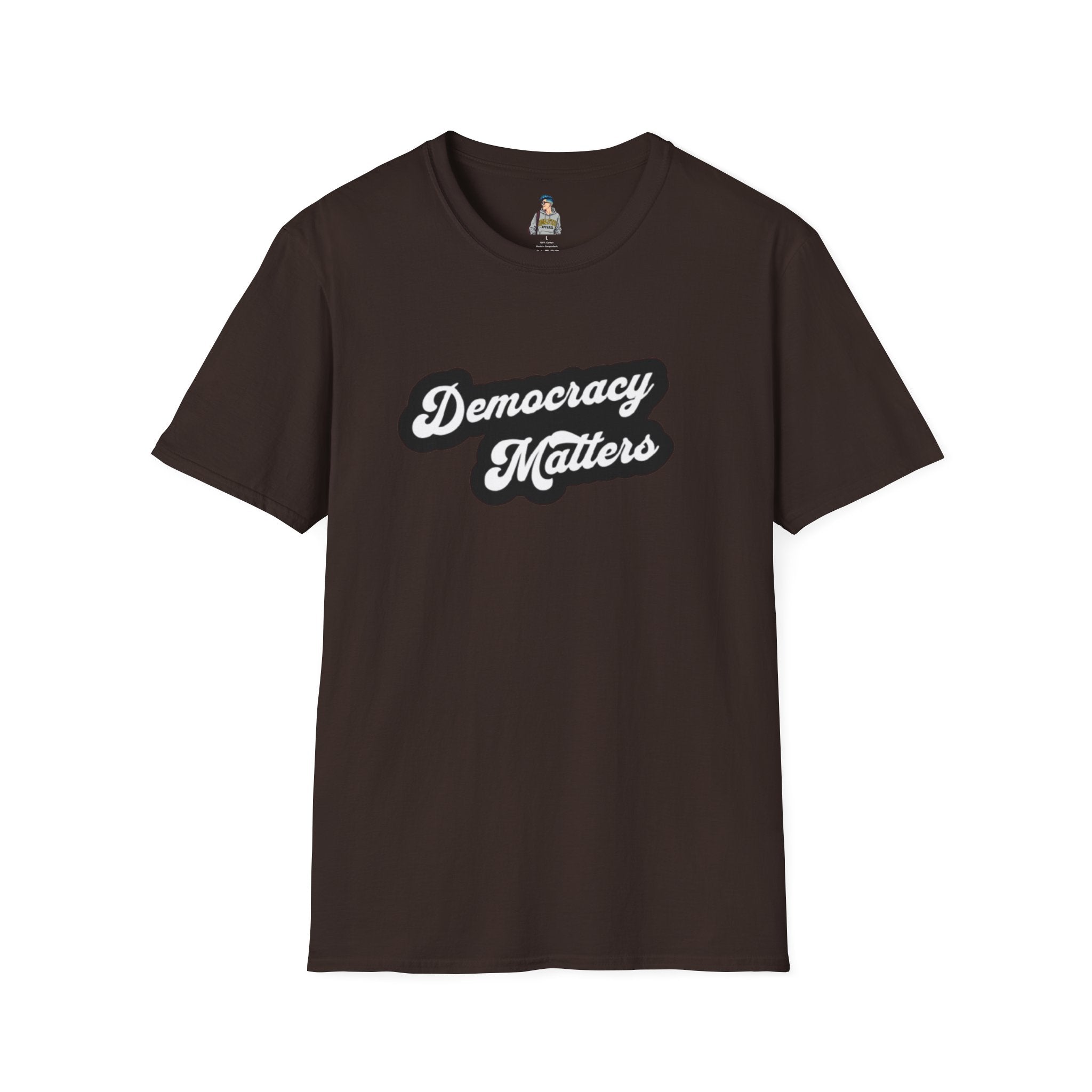 Democracy Matters T-Shirt — Retro Script Political Tee