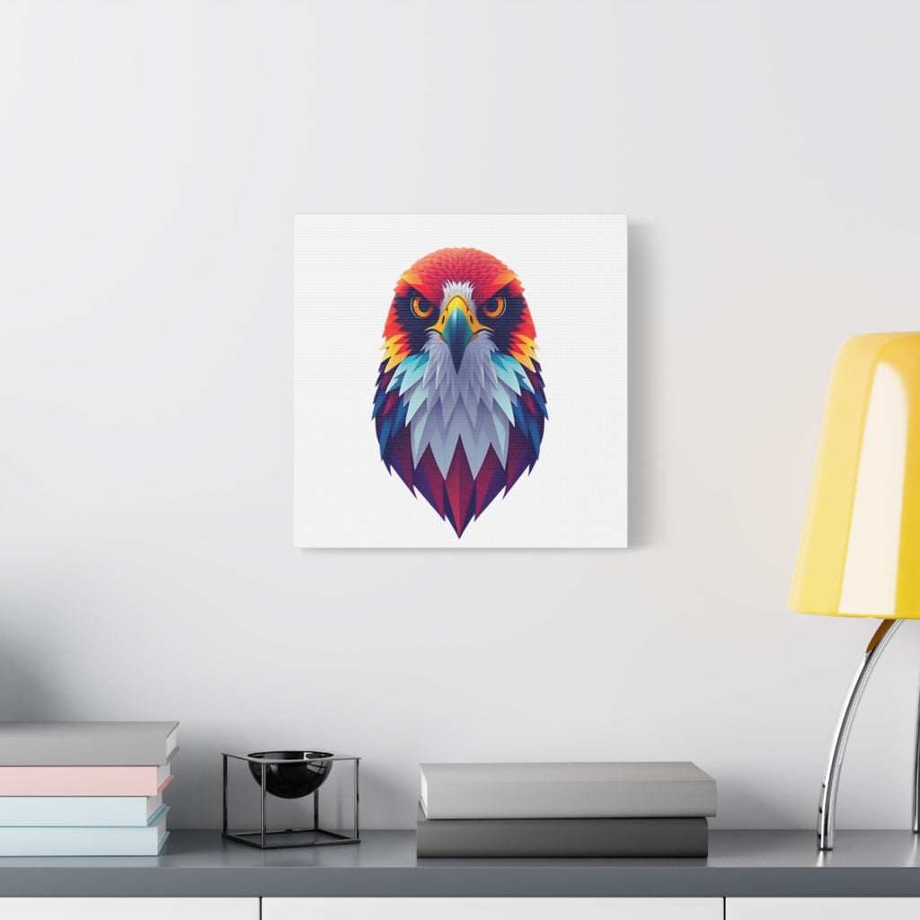 Vibrant Falcon Wall Art - Matte Stretched Canvas, Colorful Bird Decor