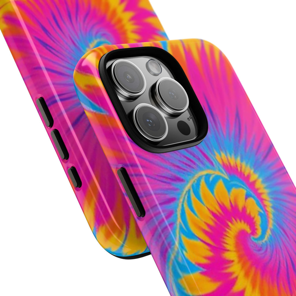 Vibrant Tie-Dye Swirl Protective Tough Case for iPhone