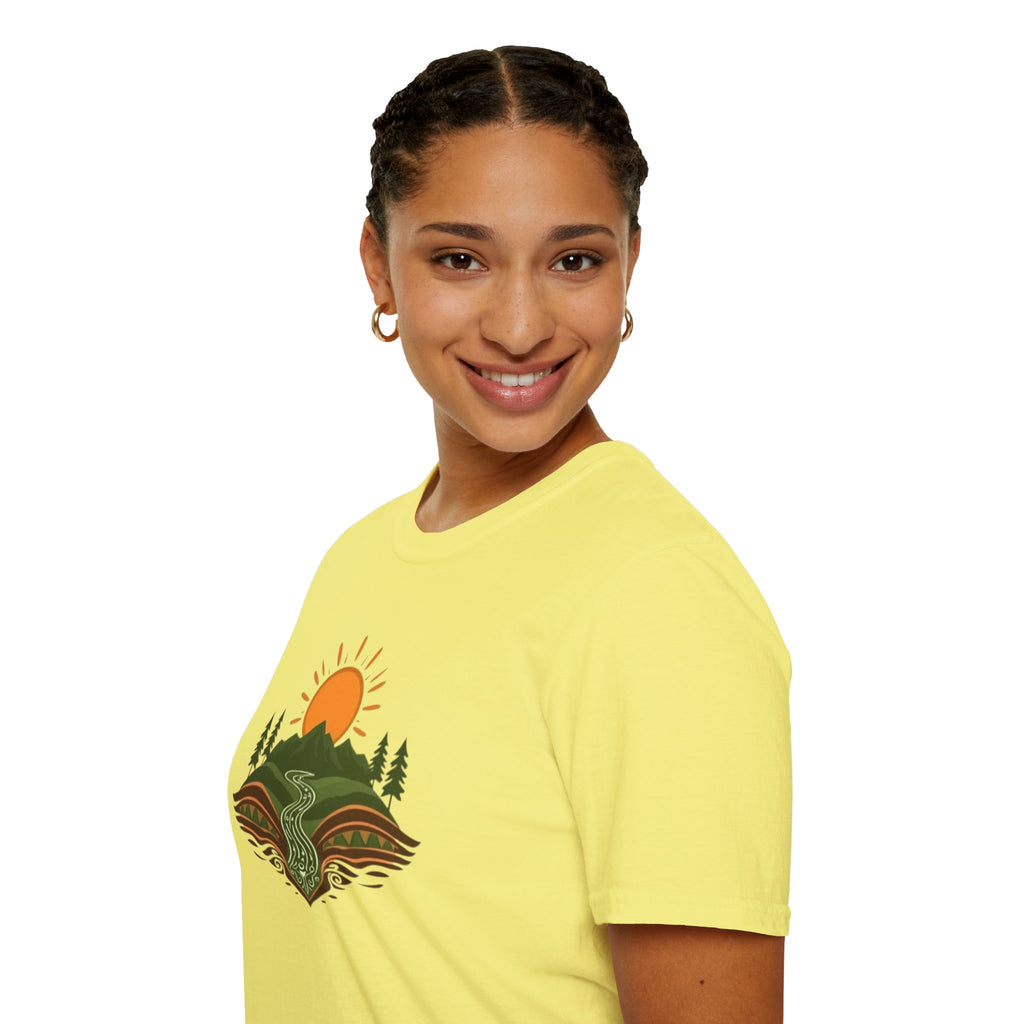 Mountain Scene Unisex Softstyle T-shirt