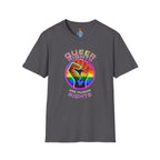 Unisex Softstyle T-Shirt - Queer Rights Are Human Rights Statement Tee