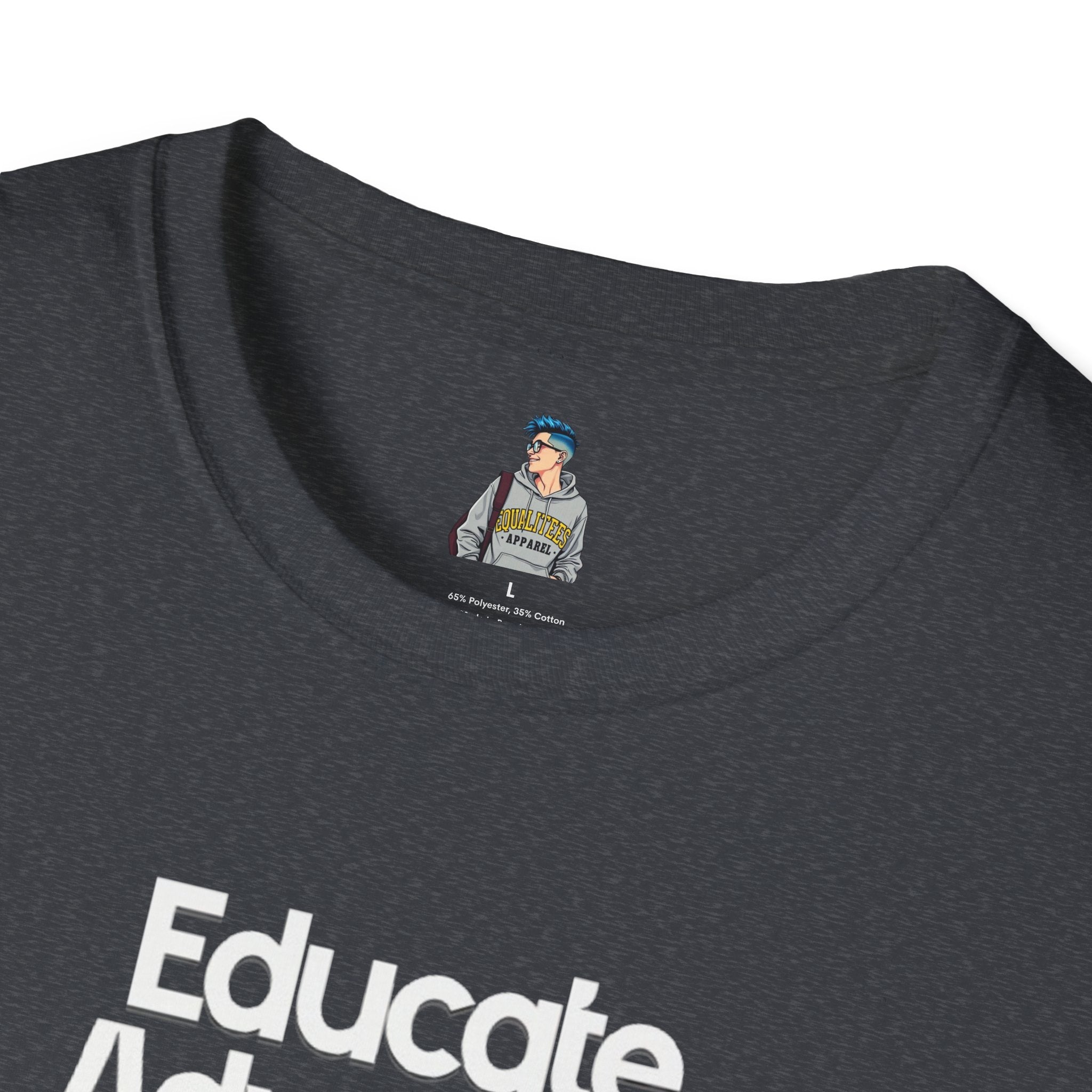 Educate. Advocate. Celebrate. Minimalist Pride T-Shirt - EqualiTees.Me
