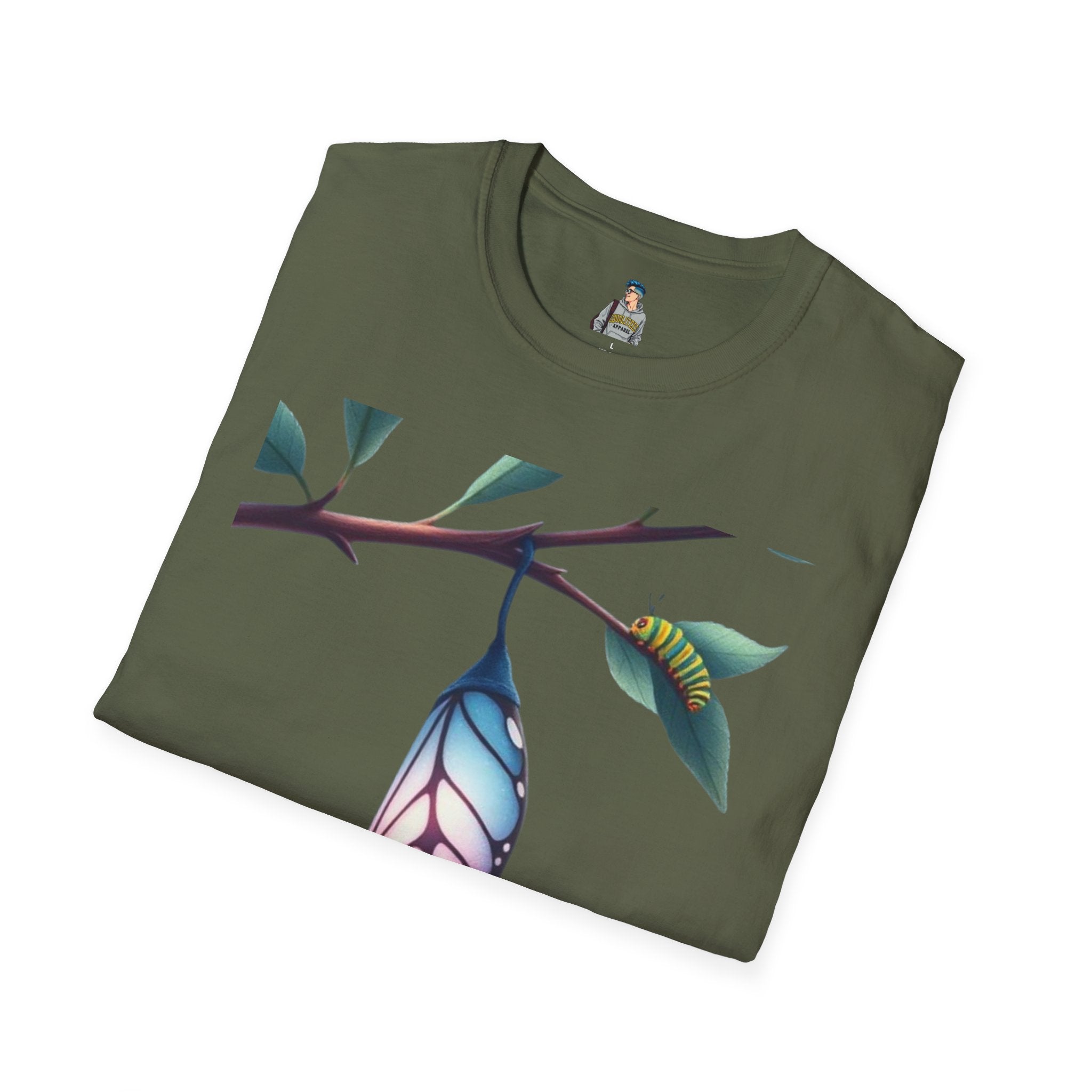 Trans Caterpillar to Butterfly Graphic T-Shirt