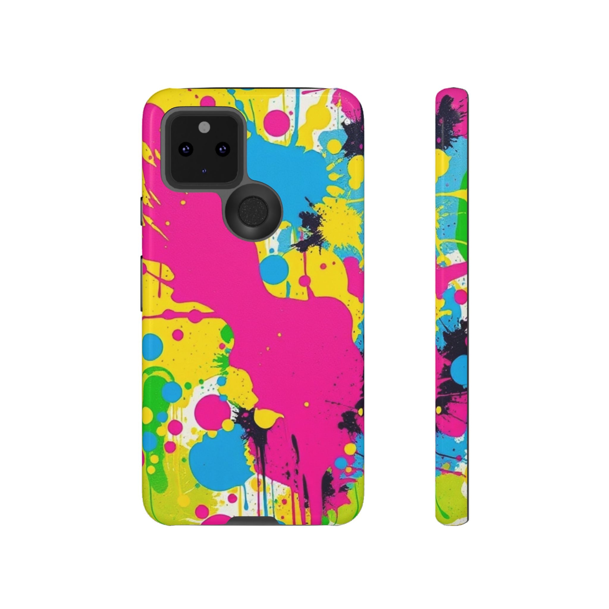 Android OR iPhone Compatible Cases - Crazy Retro Color Splash Design - Unique Tough Cases