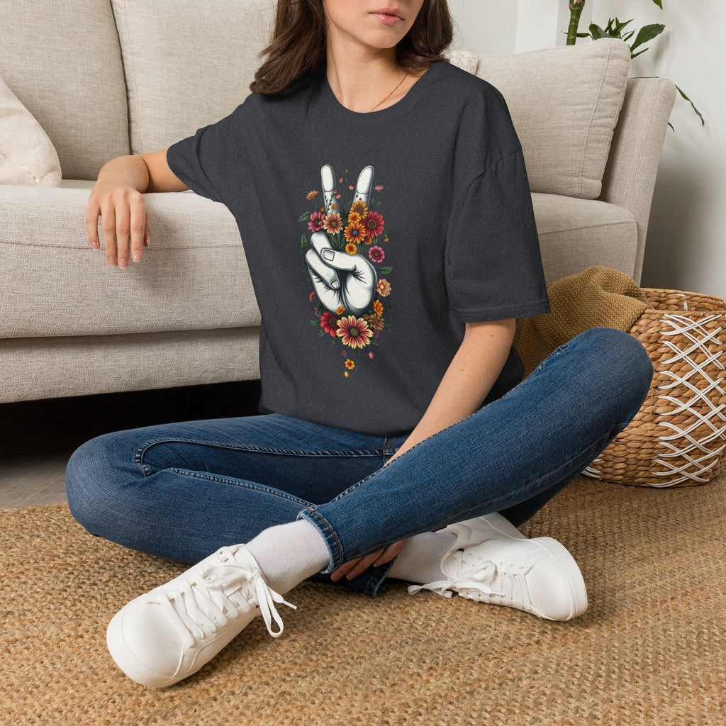 Grow Peace Unisex Softstyle T-Shirt - Boho Inspiration, Perfect for Festivals and Everyday Wear
