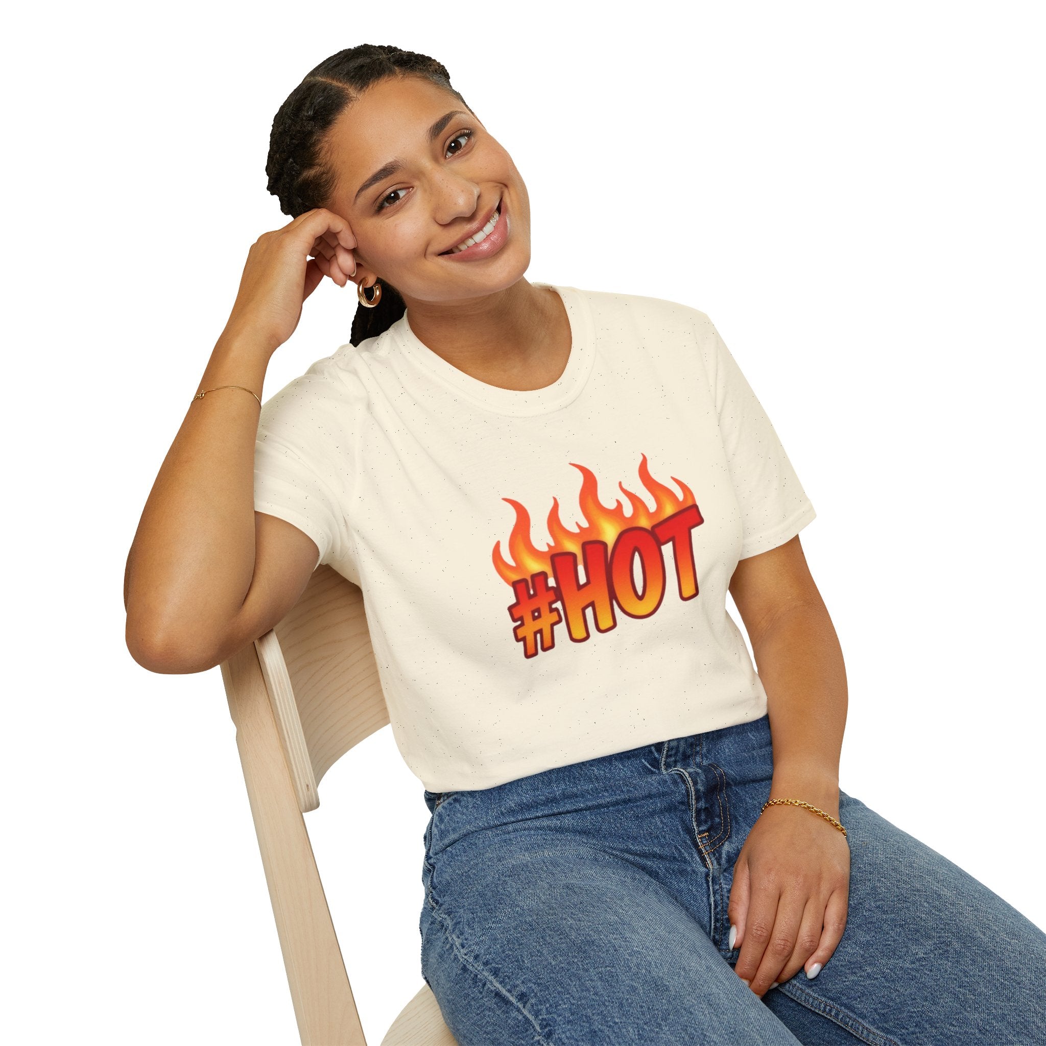 #HOT T-Shirt – Trendy Hashtag Fire Design