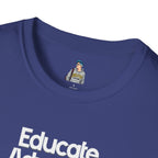 Educate. Advocate. Celebrate. Minimalist Pride T-Shirt - EqualiTees.Me