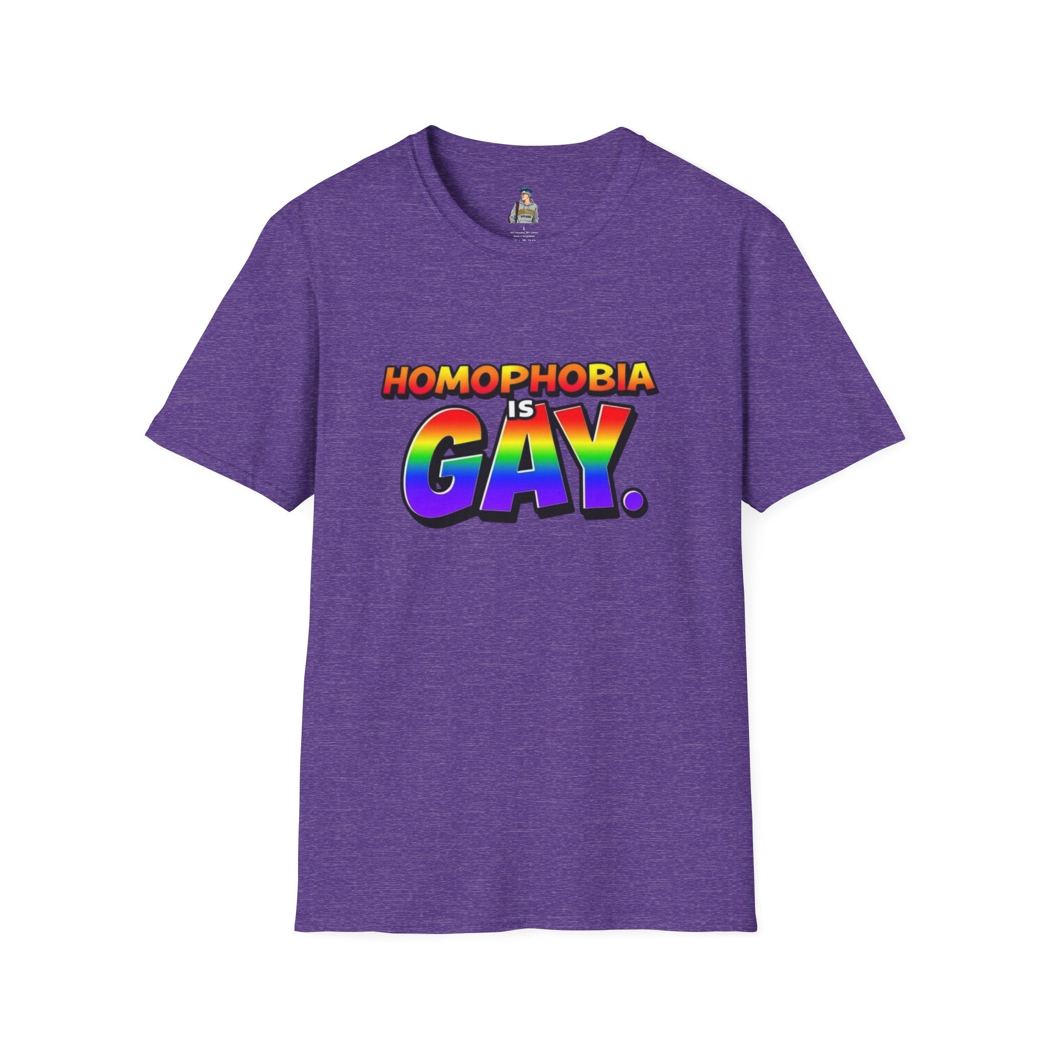 Pride T-Shirt, Homophobia Is Gay Unisex Softstyle Shirt
