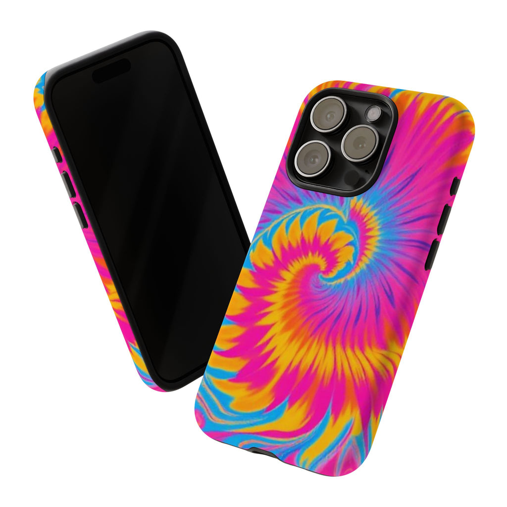 Vibrant Tie-Dye Swirl Protective Tough Case for iPhone